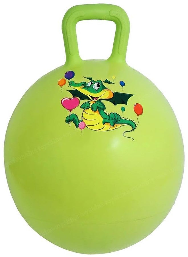 PAVITYAKSH HOP Ball Inflatable Jumping Hopping Hopper Hop Bouncy Jumping Ball with Grip Handle for Kids(45CM) (GERRN) - Image 1